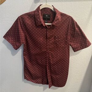 Small maroon button down